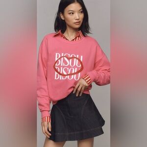 Maeve by Anthropologie Sweatshirt Jordan Nickson Bisou Bisou Pink Size Medium